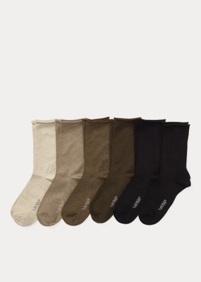 Women's Ralph Lauren Roll-Top 6-Pack Socks | 394520VFE